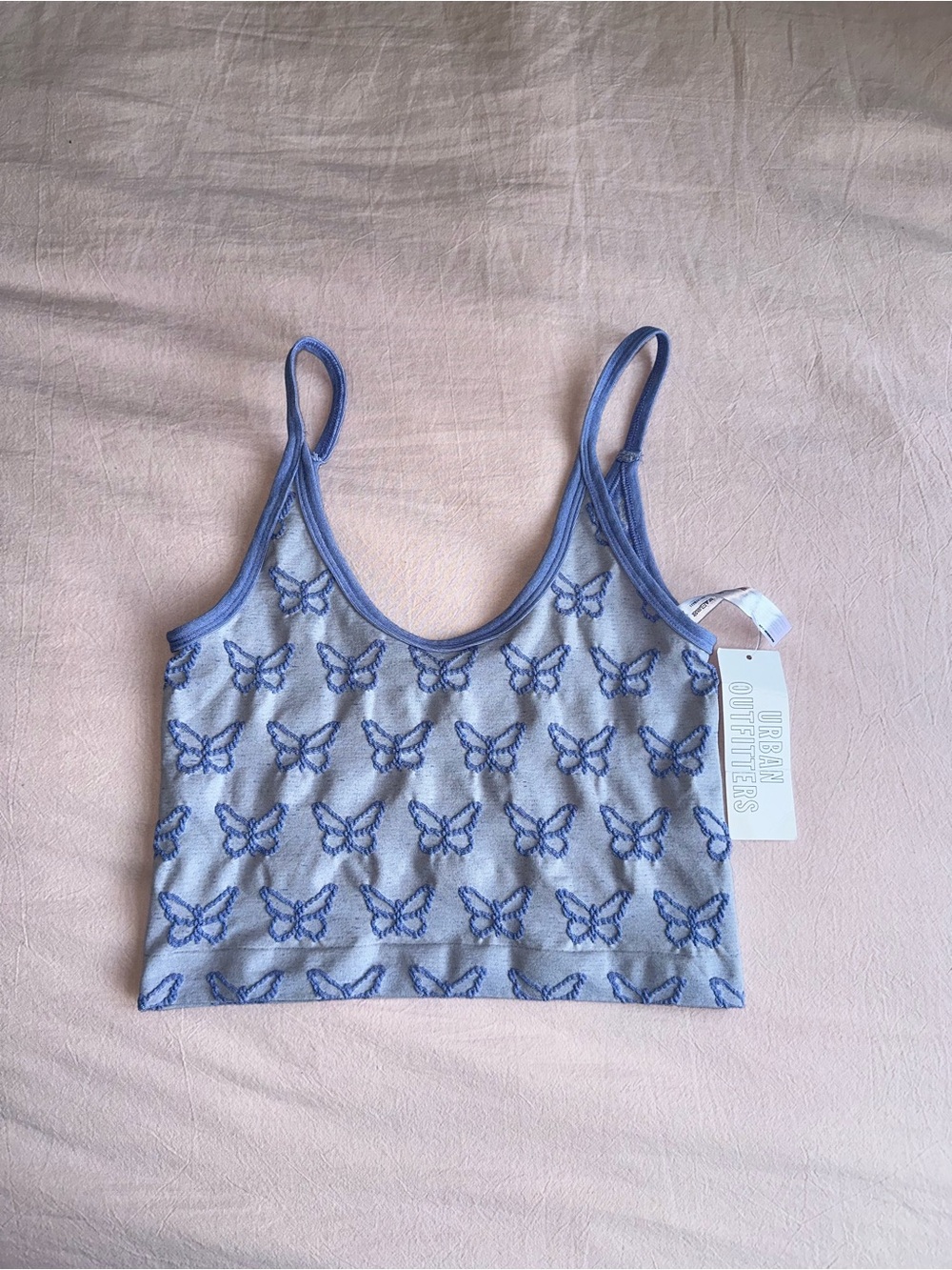 Urban Outfitters Out From Under Butterfly Embroidered Cropped Tank